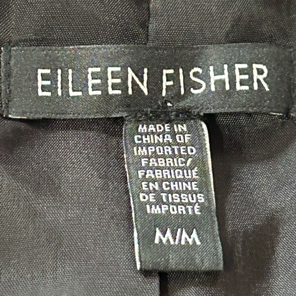Eileen Fisher- Charcoal Grandeur Jacquard High Collar Blazer Jacket-M - Picture 7 of 8